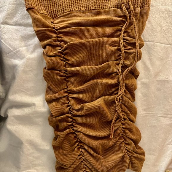 Free People, Katya Thermal Mini Bodycon Dress, XS, Color: GOLDEN YELLOW, NWT/NEW - Picture 7 of 9